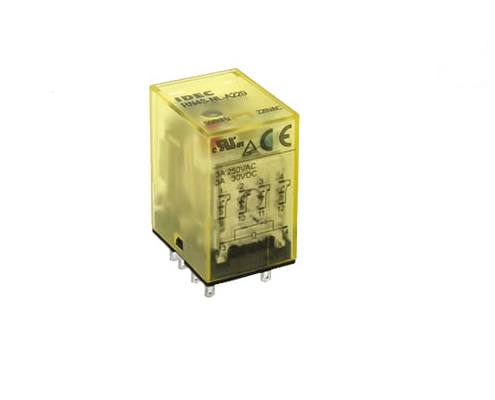 Relay Idec 2 cực, 8 chân dẹp, có đèn, 5A/220V AC, RN2S-NL-A230